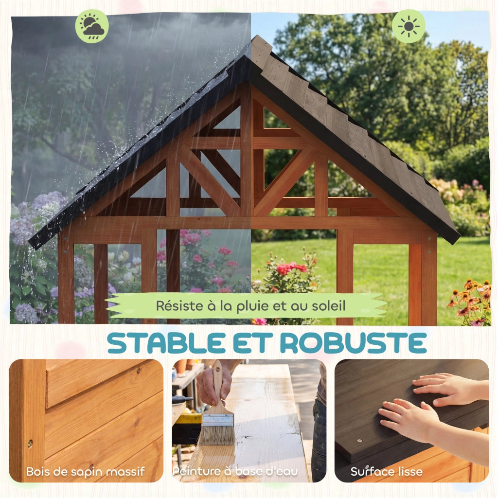 Casetta per bambini giardino in legno ¨C Minimal ¨C marrone