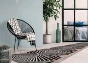 Tappeto Passatoia In Tessuto Jacquard Linea Emozioni Disegno Optical Nero - 57x115 - Nero