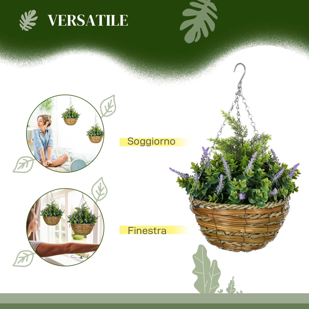 Vasi da fiore appesi artificiali Lisianthus ¨C Minimal ¨C Viola