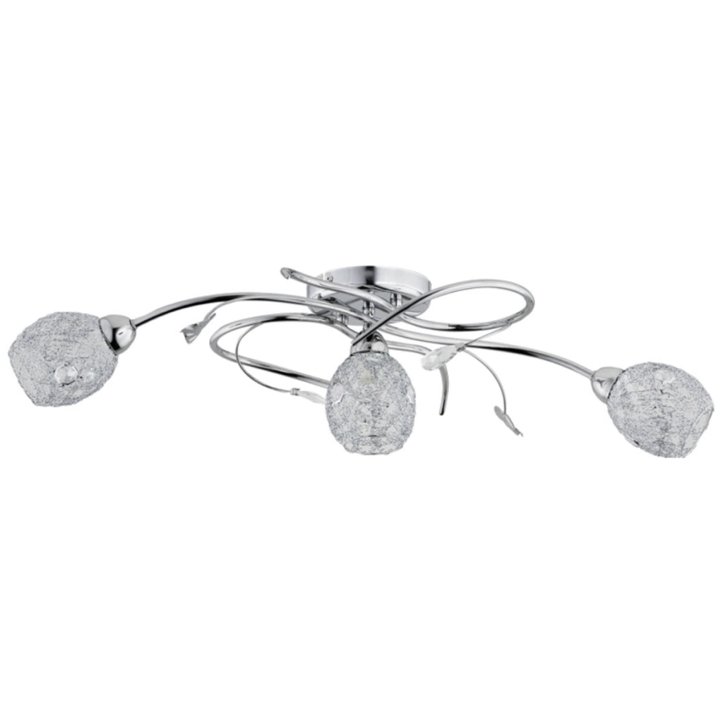Plafoniera Orlean cromata 3 luci cristallo E14 Alfa