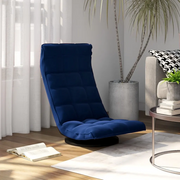 Sedia da Pavimento Girevole Blu in Velluto 336563