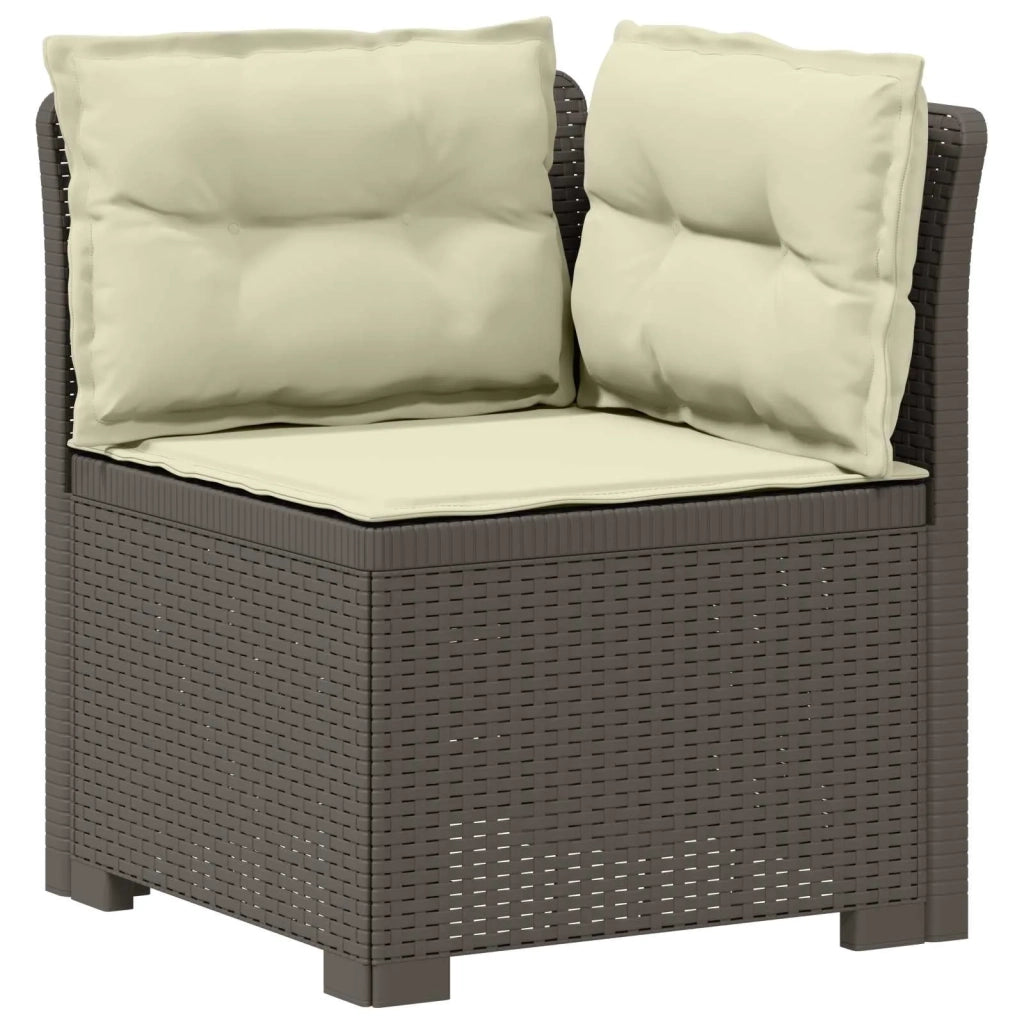 Divano da esterno-Divano da Giardino 3 posti con cuscini in look rattan PP 683903