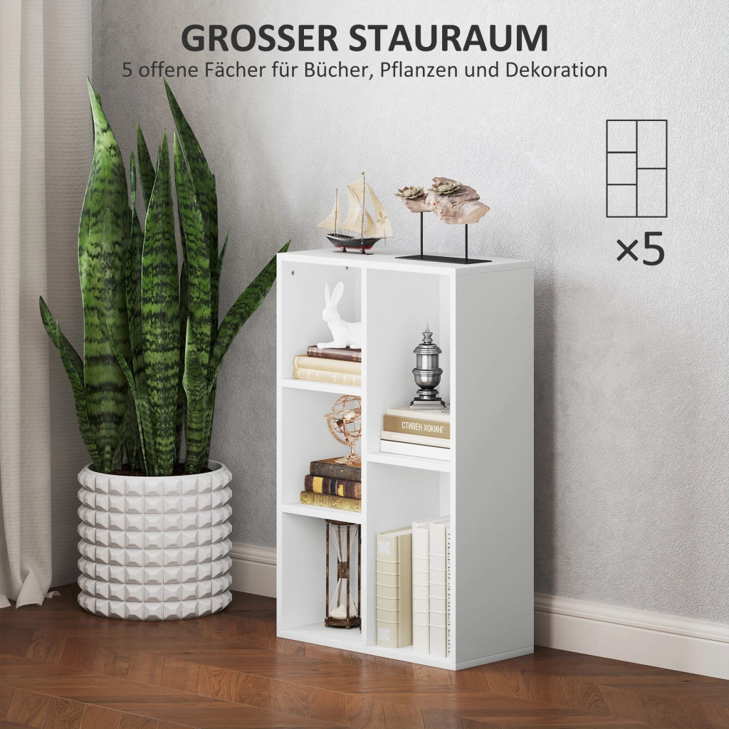 Libreria 2 livelli 5 scomparti ¨C Xylo ¨C Truciolato bianco