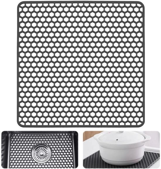 Mat di silicone - Forma perfetta - 1 pezzo - Grigio - 30,5 x 30,5 cm