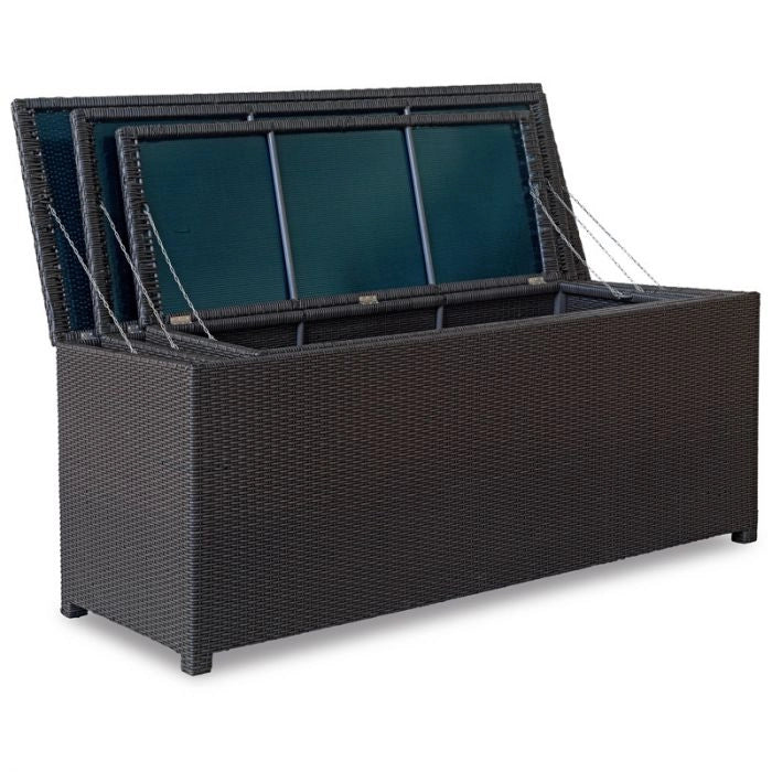 Cassapanca da esterno in wicker intrecciato Java - Cassapanca Da Esterno In Wicker Intrecciato Java Dimensione 180x70 H75 Cm Materiale: wicker, Misure: 140 x 59 cm
