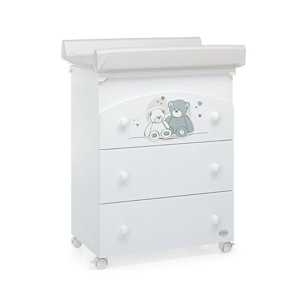 Bagnetto foppapedretti 9900074110 mascotte fasciatoio 3 cassetti bianc