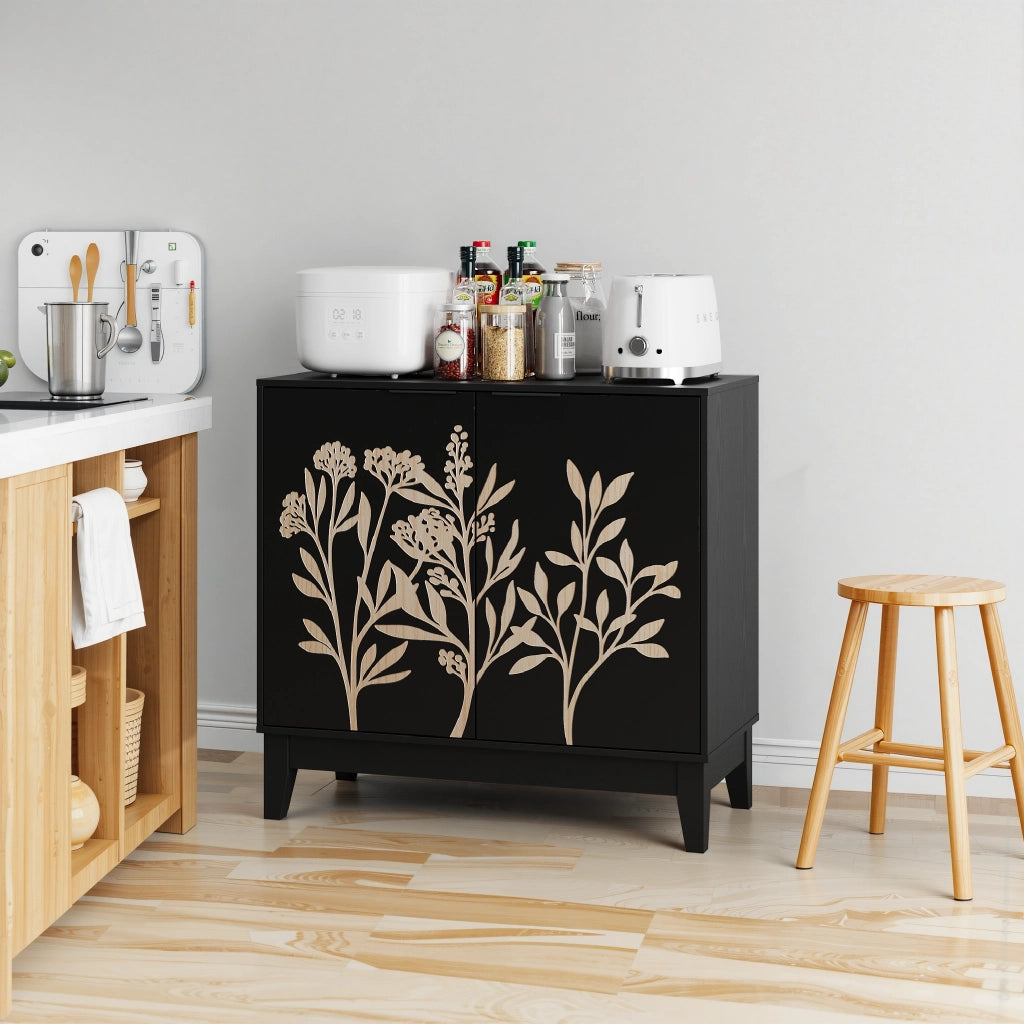 Credenza Vintage con 2 Ante e Ripiani ¨C MINIMAL ¨C Legno, 80 cm