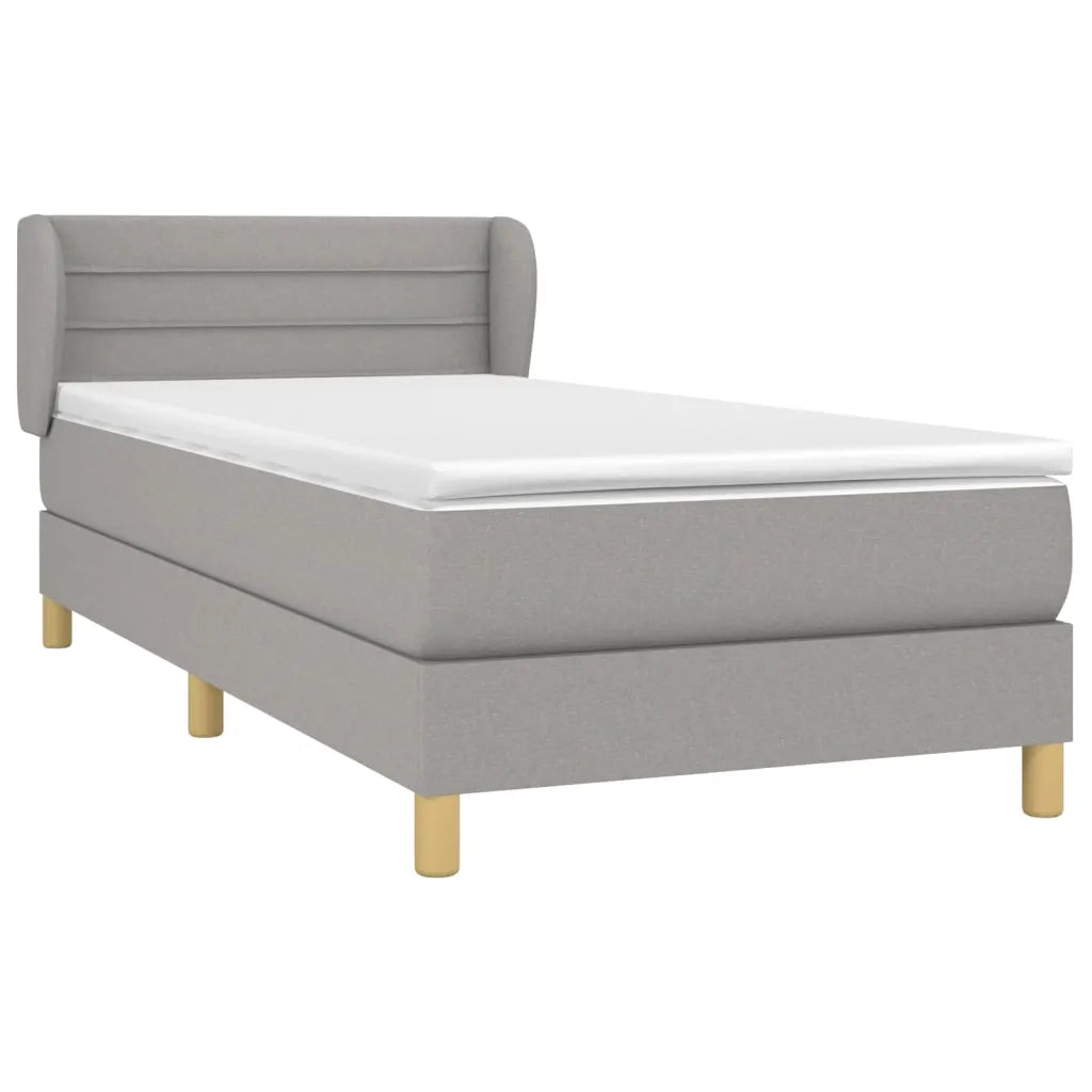 Giroletto a Molle con Materasso-Struttura Letto Grigio Chiaro100x200 cm Tessuto 307757