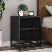 Comodini 2 pz Neri 40x31x50 Legno Multistrato e Metallo 848700