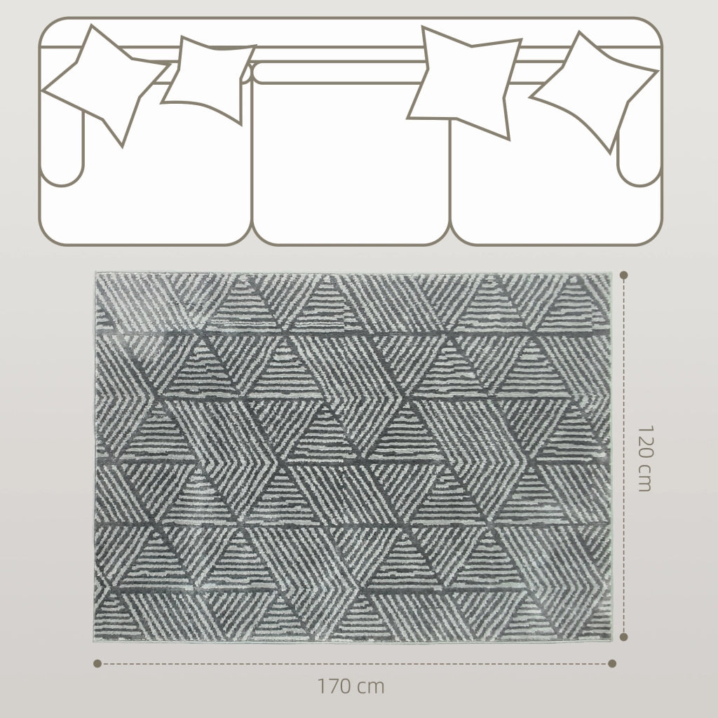 Tappeto Moderno ¨C Minimal ¨C Grigio Scuro 170x120 cm