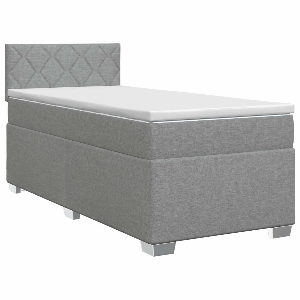 Letto box spring con materasso Grigio Chiaro 90 x 190 cm 3450376