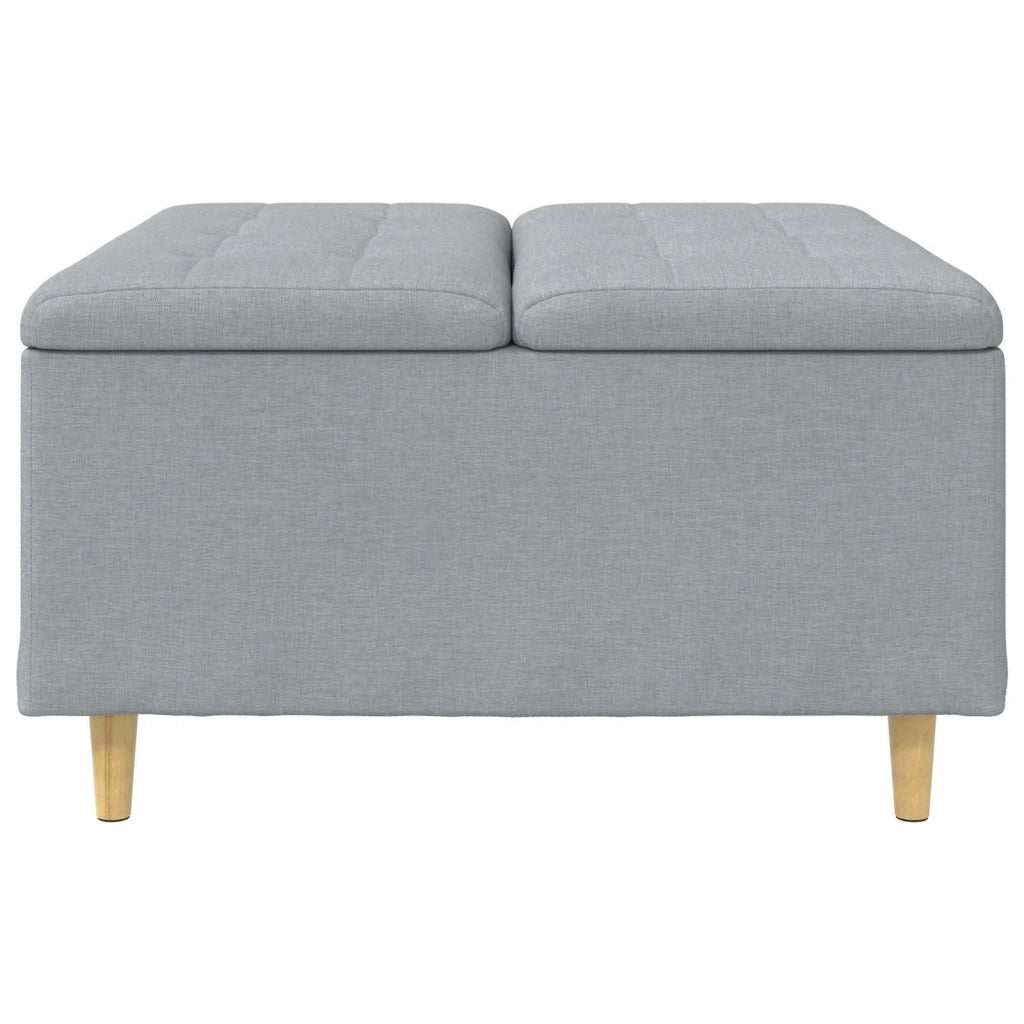 Pouf contenitore Grigio chiaro 80 x 80 x 45 cm Tessuto 876833