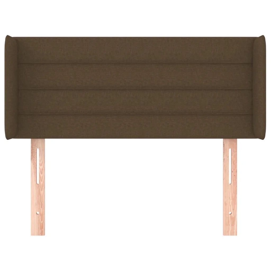 Testiera ad Orecchio Marrone Scuro 103x16x78/88 cm in Tessuto
