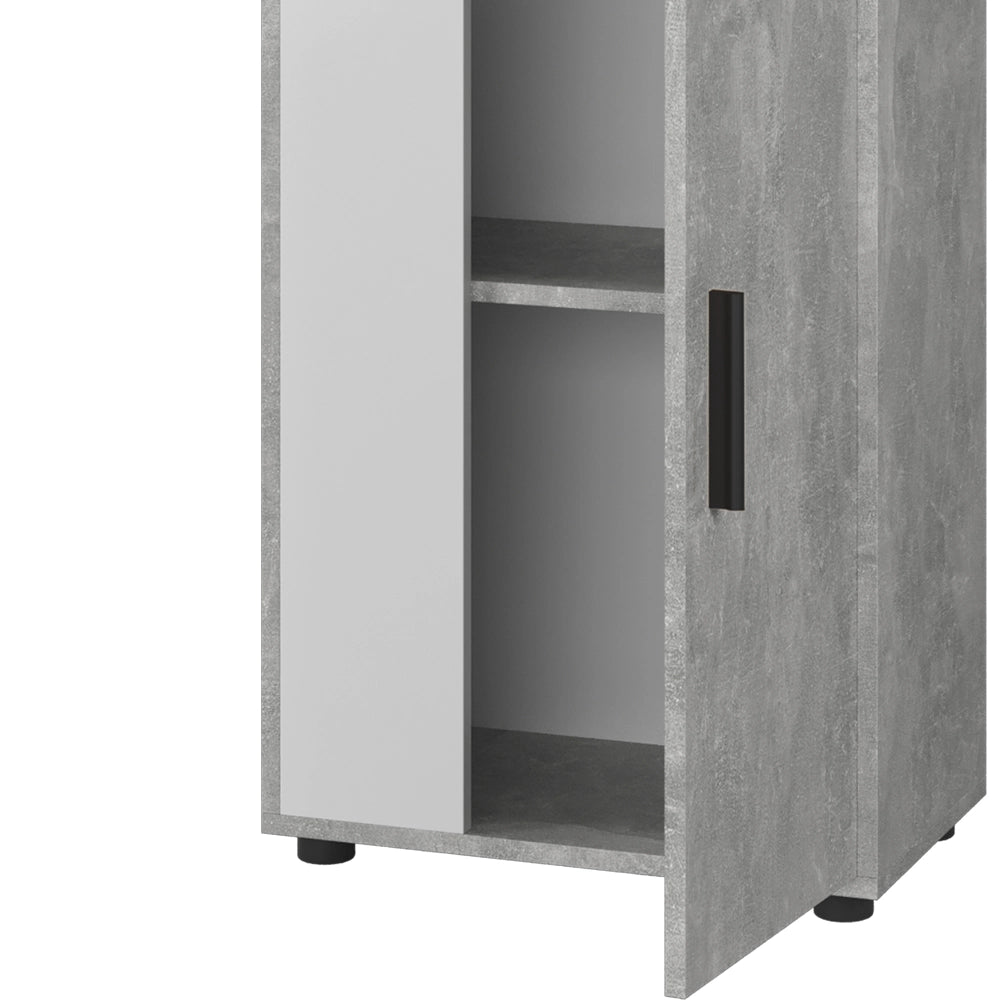 Vicco Credenza Cemento/Bianco 50.1 x 87.3 cm con 2 scomparti