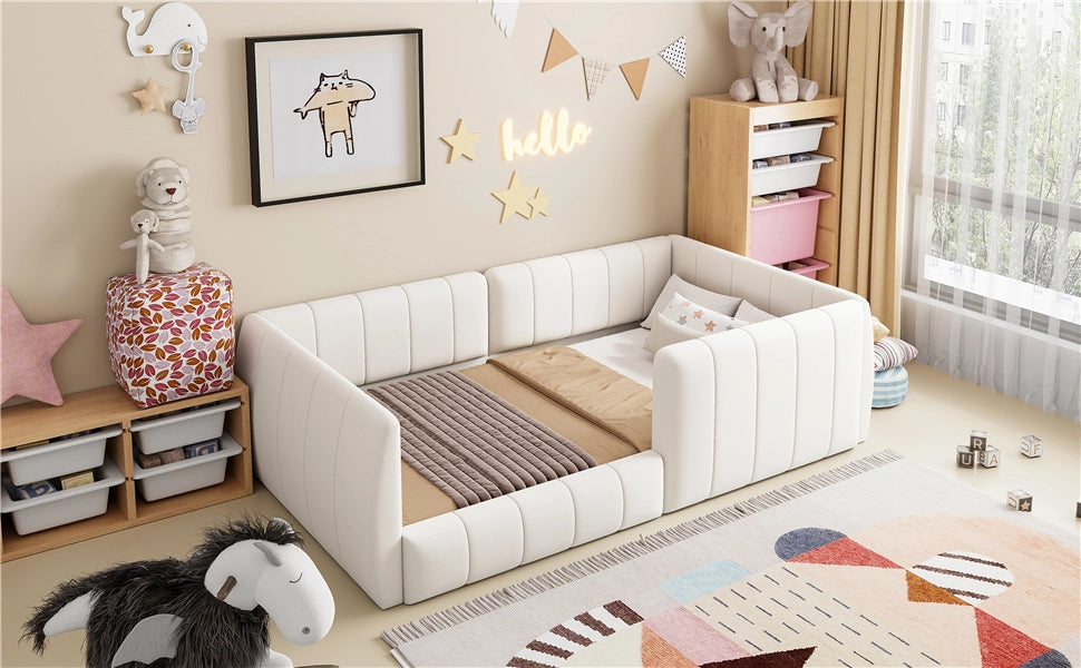 Letto Imbottito con Sponda ¨C Xylo ¨C Beige 90x200