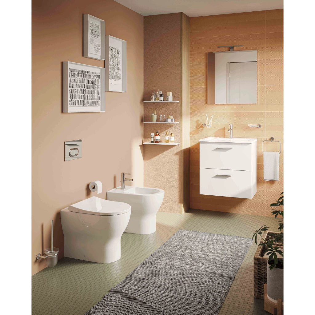 VASO WC ROUND IN CERAMICA BIANCA A TERRA