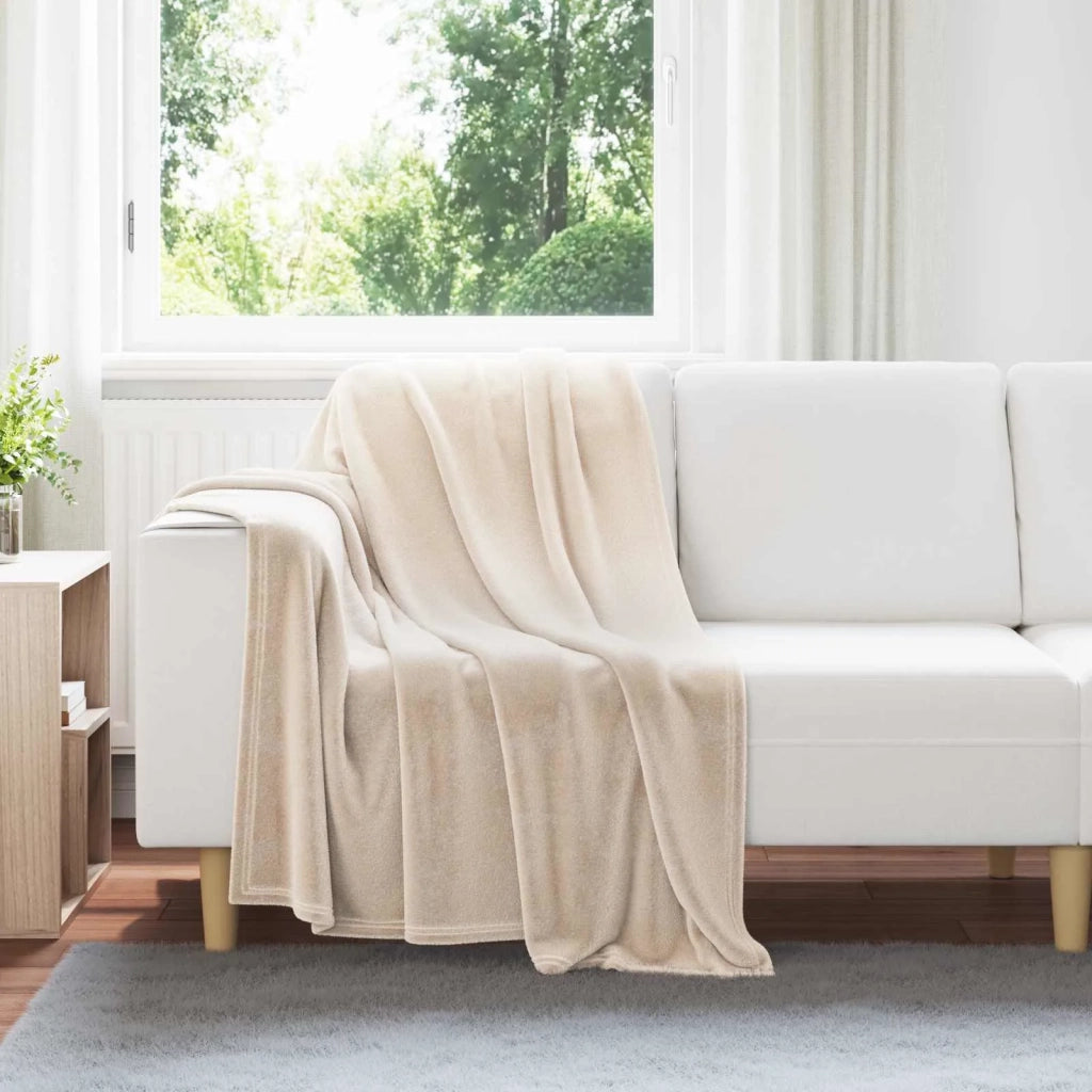 Coperte da Pile 6 pcs Beige 130 x 150 cm Panno 42016789