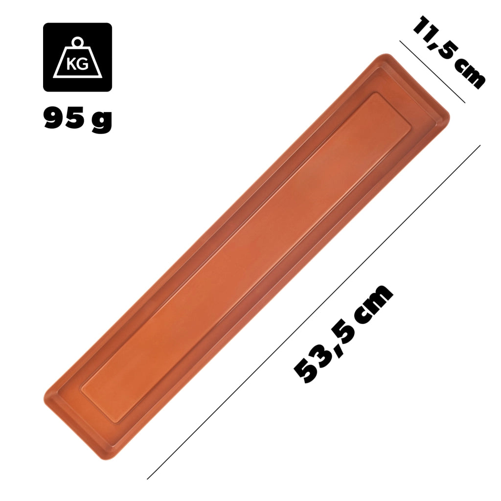 Vaso da fiori per balcone KADAX, 60 cm + sottovaso rosso mattone