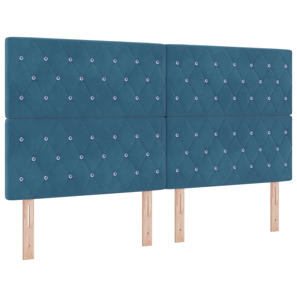 Testiera LED con strisce LED Blu Scuro 180 cm Velluto 3338376