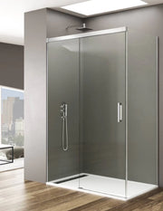 Box doccia THALASSA (BASIC) 1+1 con lato fisso laterale 160x110 cm Cromo vetro trasparente