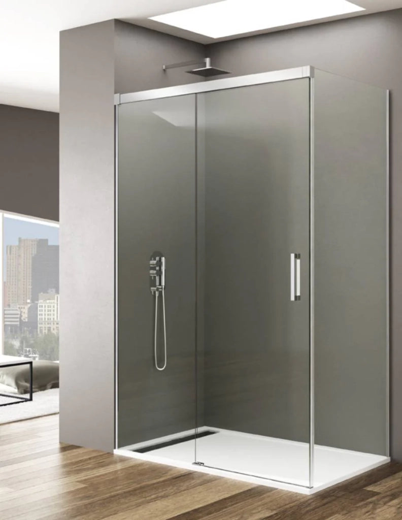 Box doccia THALASSA (BASIC) 1+1 con lato fisso laterale 160x110 cm Cromo vetro trasparente