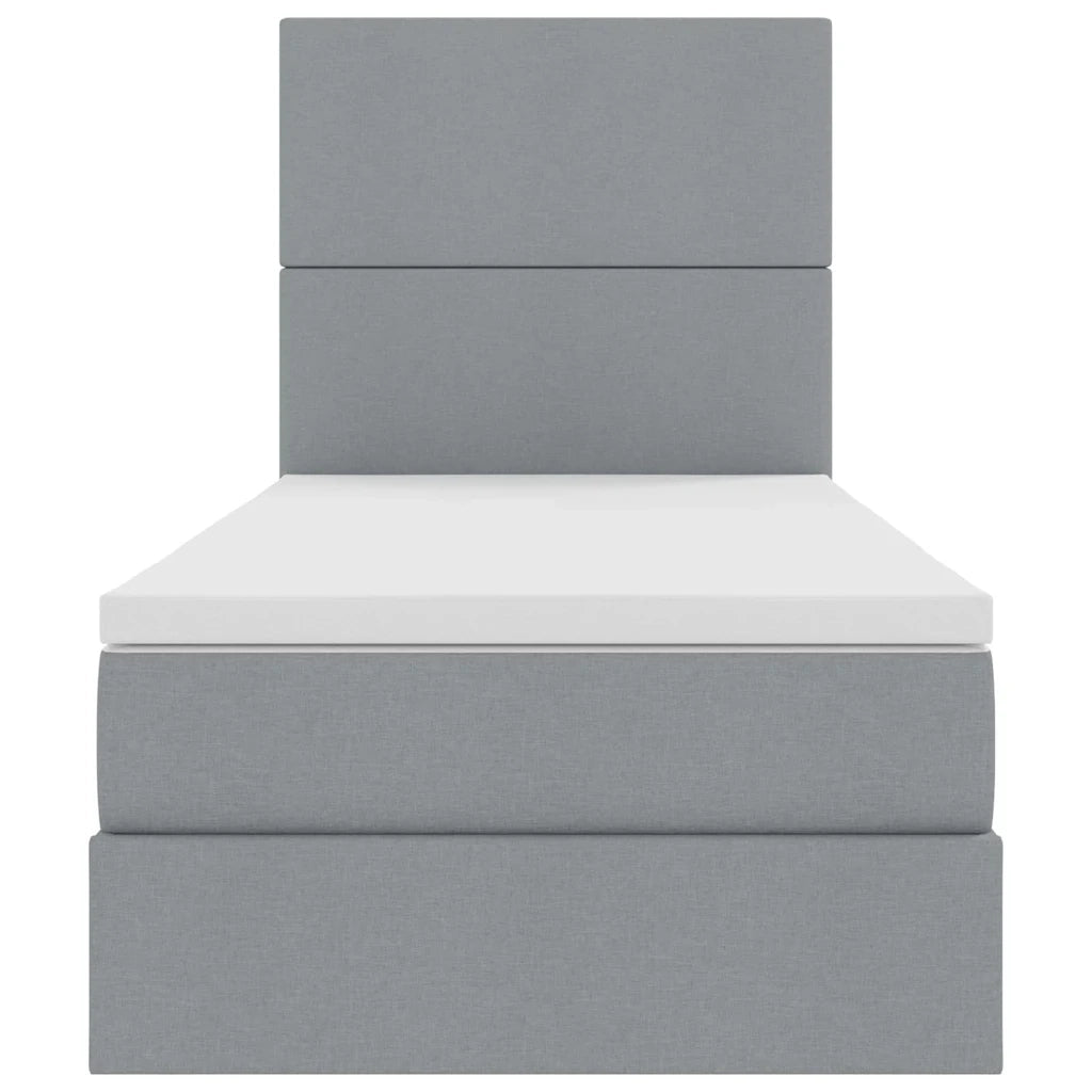 Letto con contenitore e LED con led Grigio chiaro 100 x 200 cm 3372333