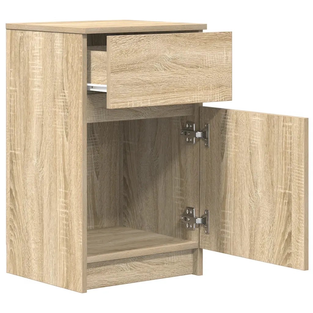 Set di 2 Comodini | Armadio da Notte | Mobiletto da notte Rovere Sonoma 39x35x65 cm in Legno Multistrato