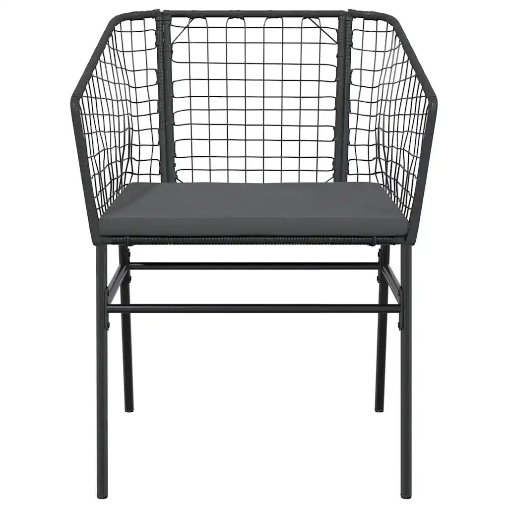 Set da Pranzo da Giardino 3 pz con Cuscini Polyrattan Vetro 3334499