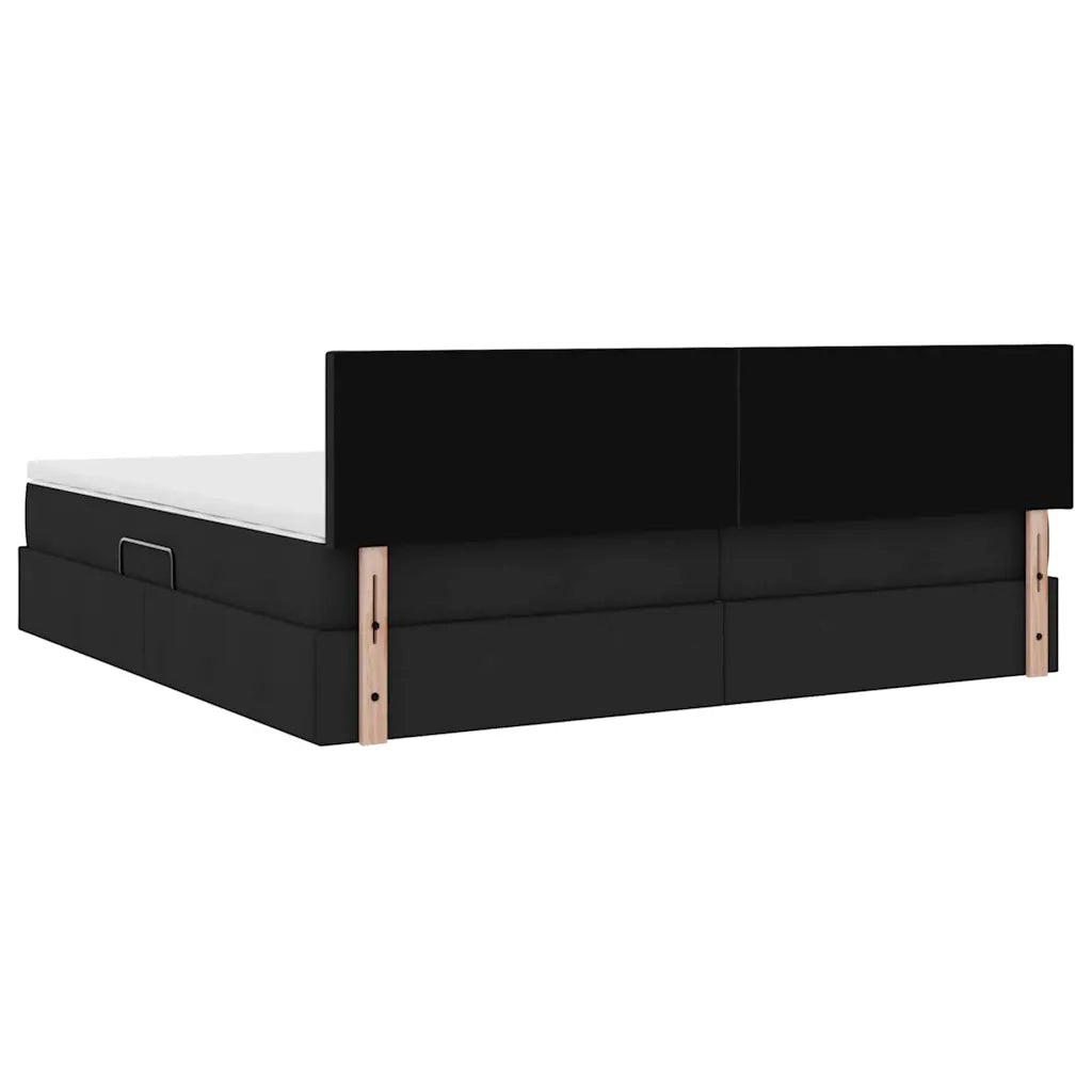 Letto con contenitore e materasso Nero 200 x 200 cm 3370469