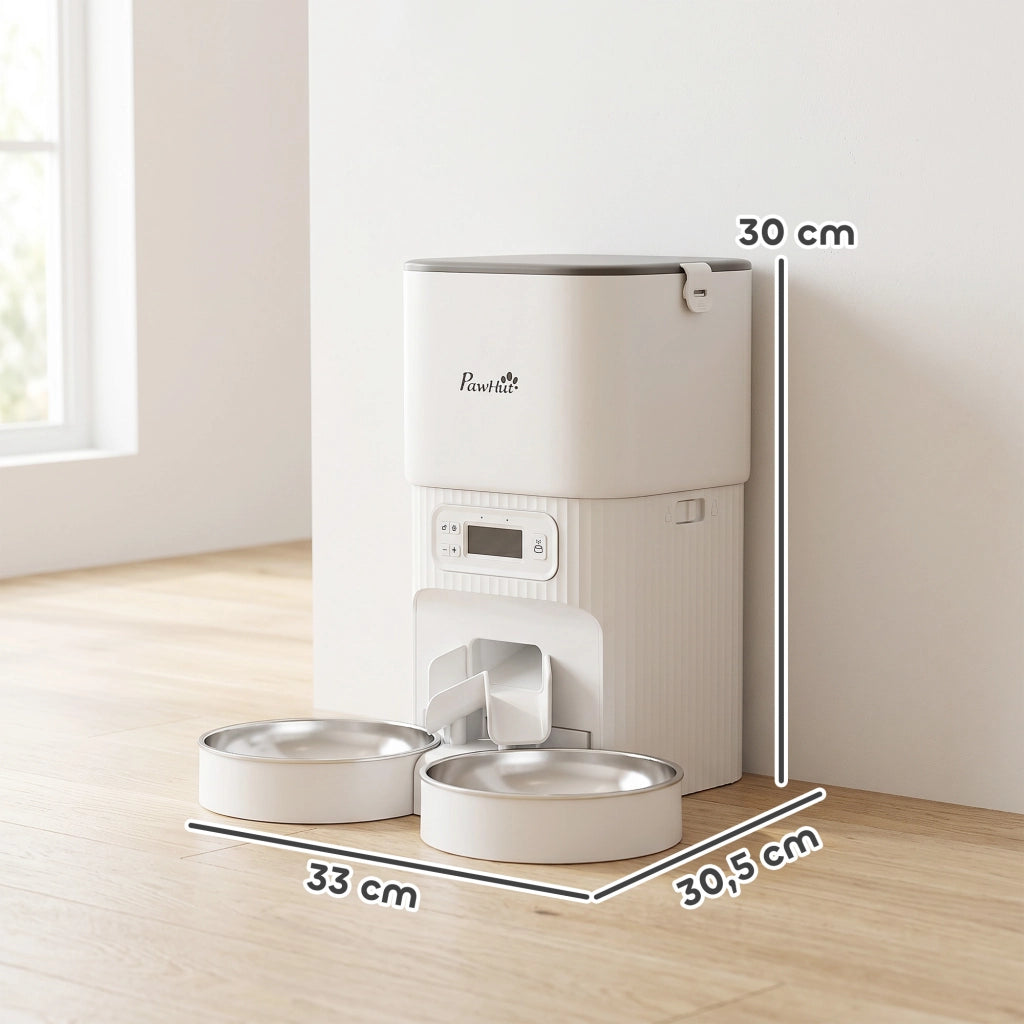 Distributore Automatico Cibo Gatti con Timer ¨C Xylo ¨C 2 Ciotole Acciaio Inox