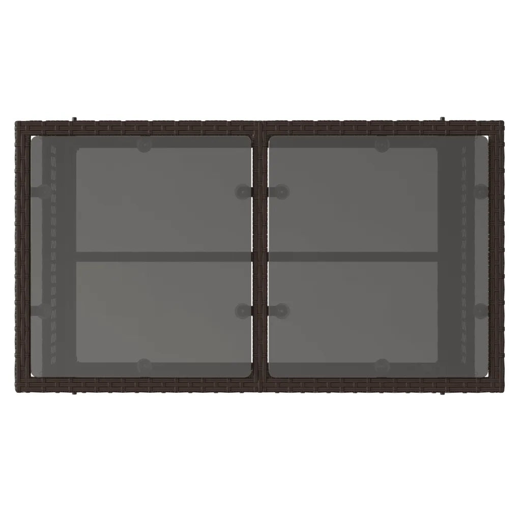 Set Divano da Giardino 4 pz Cuscini-Sofa da Giardino-Divanetto da esterno Marrone Polyrattan e Vetro