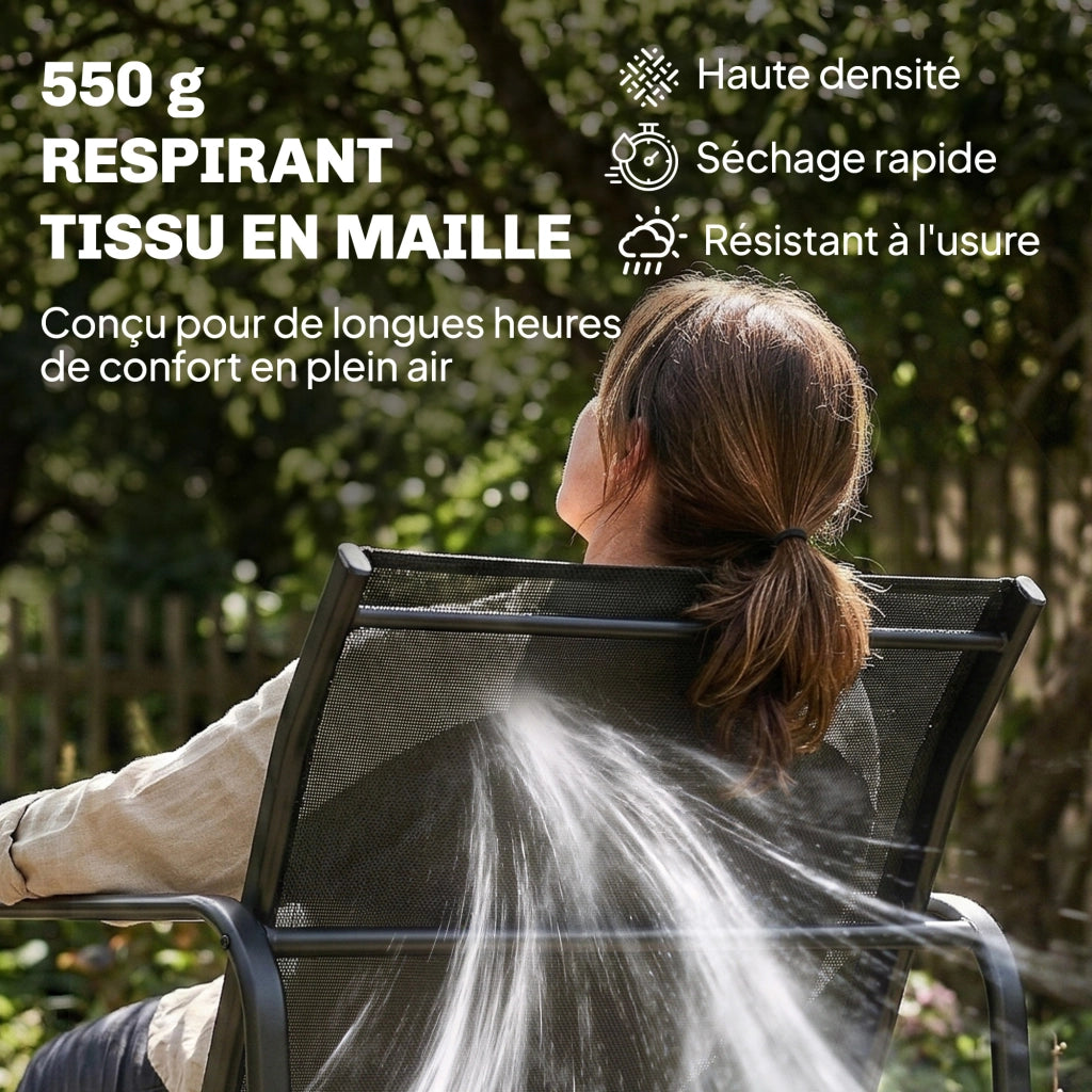Set divano giardino 4 pezzi con divano, poltrona e tavolo ¨C Xylo ¨C grigio scuro e nero