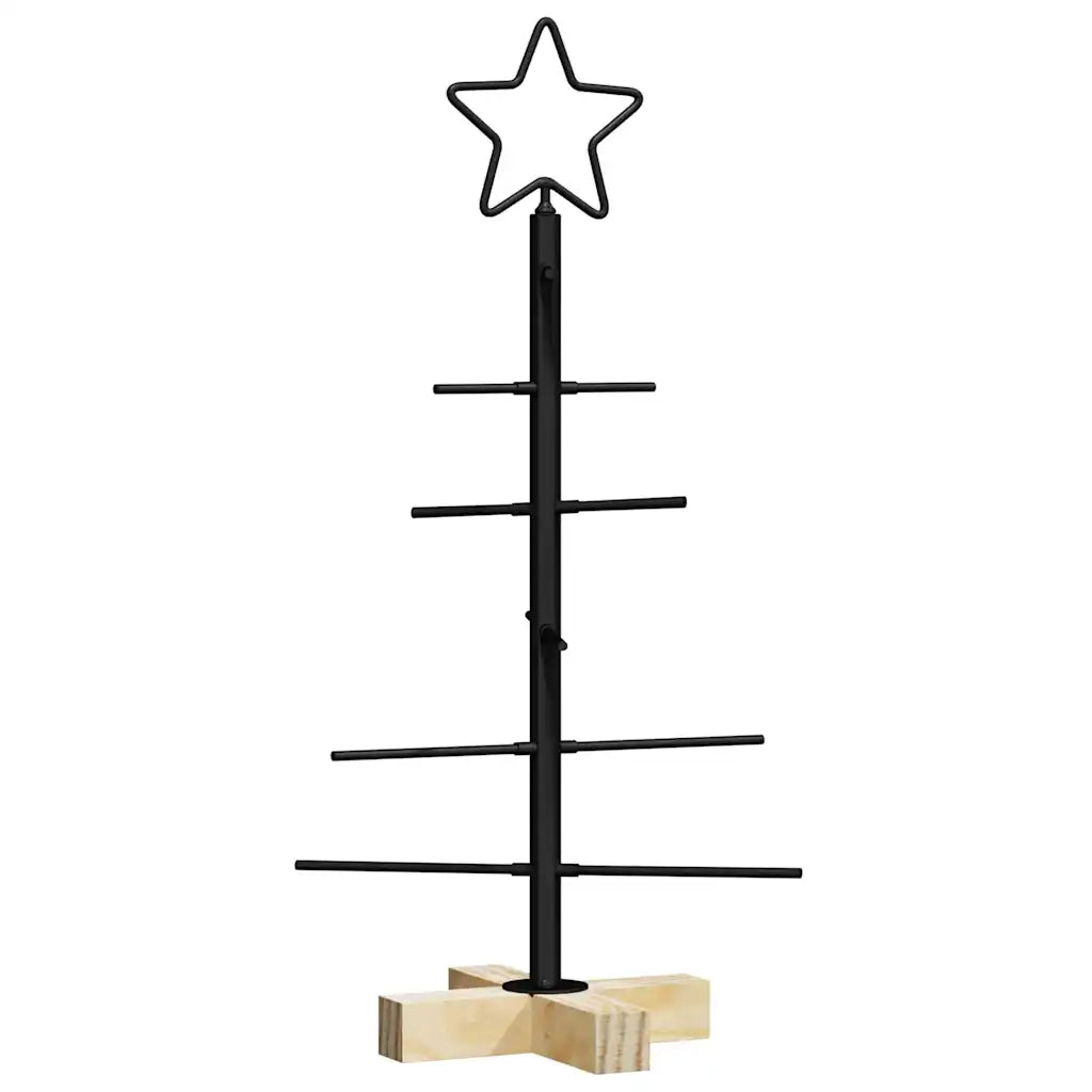 Albero di Natale in metallo con supporto Nero 59,5 cm 42019175