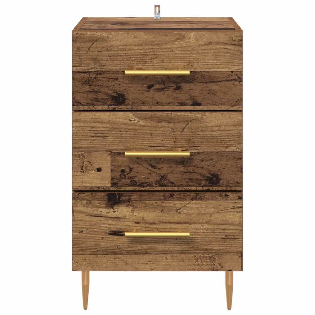Comodino | Armadio da Notte | Mobiletto da notte con cassetto Legno vecchio 40 x 40 x 66 cm
