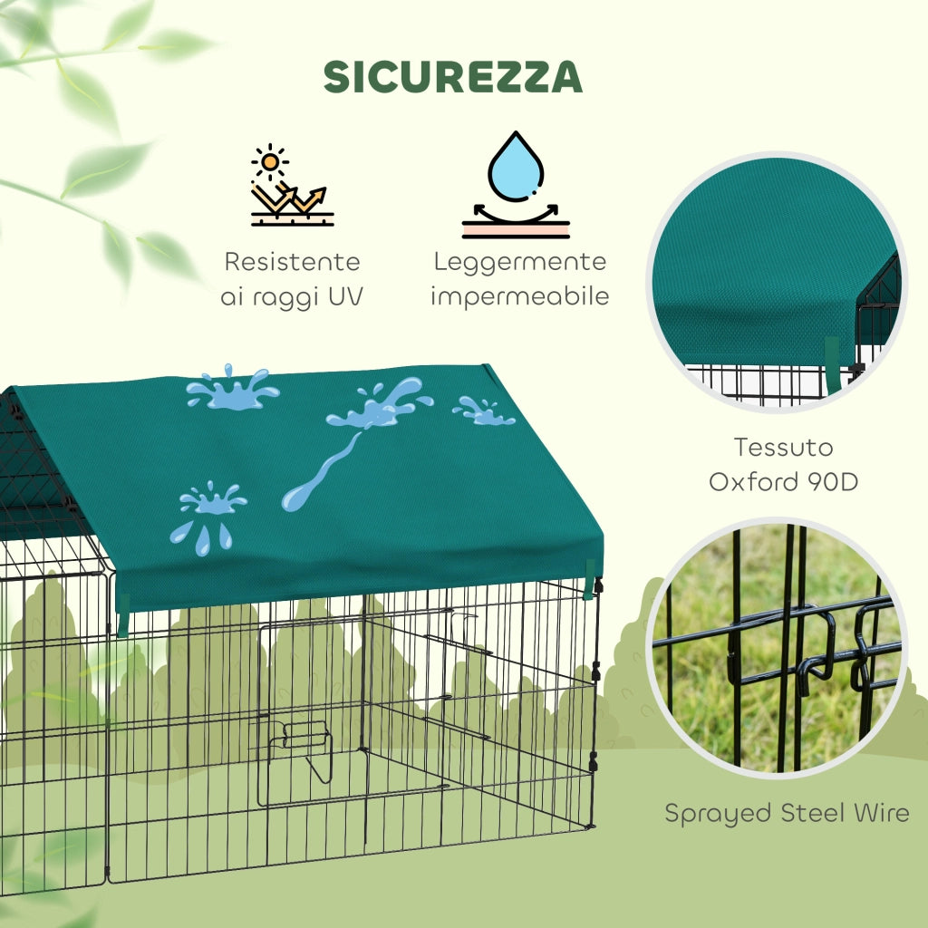 Gabbia per Conigli da Esterno e Interno ¨C Xylo ¨C Verde 185x75x75 cm