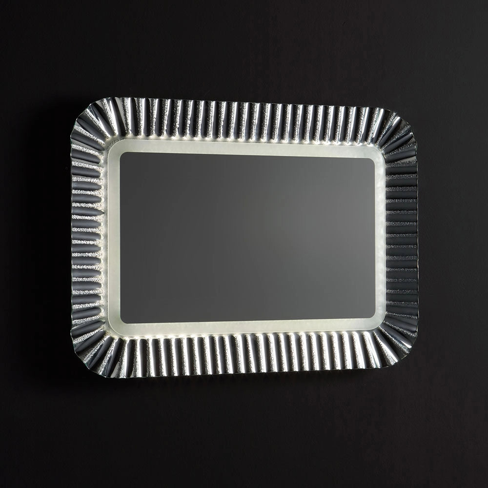 Specchio con cornice in vetro argento 94x68