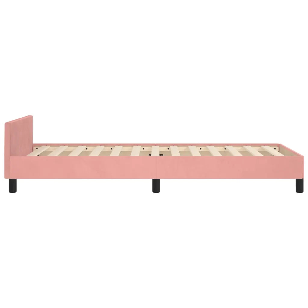 Giroletto con Testiera Rosa 80x200 cm in Velluto 3125970