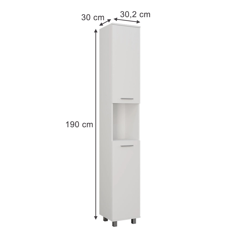 Vicco Mobile alto Bianco 30.2 x 190 cm con 2 porte