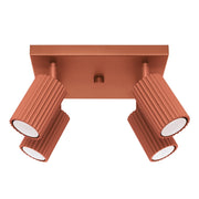 Lampada da soffitto KARBON 4 rosso ocra