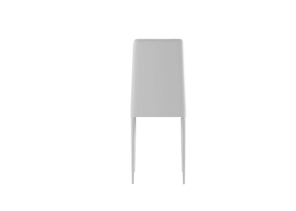 Sedia Cleo Impilabile in Similpelle Imbottita con Struttura in Metallo Bianco - Seduta e Schienale Ergonomici - Design Moderno