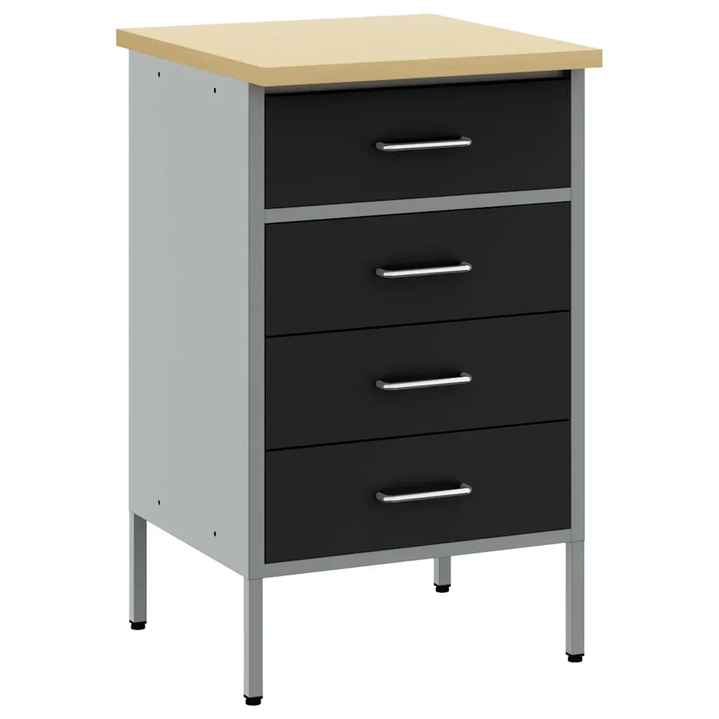 Banco da lavoro con cassetto Nero e Grigio 50 x 55 x 85 cm 4103460