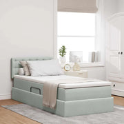 Letto con Contenitore Grigio chiaro 90 x 200 cm Velluto