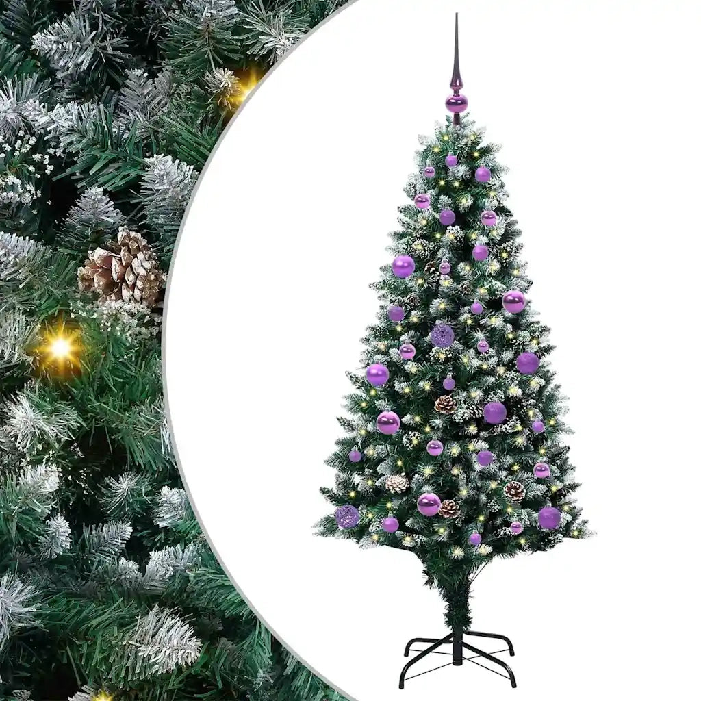 Albero di Natale artificiale con 150 LED Verde 150 cm 3396257
