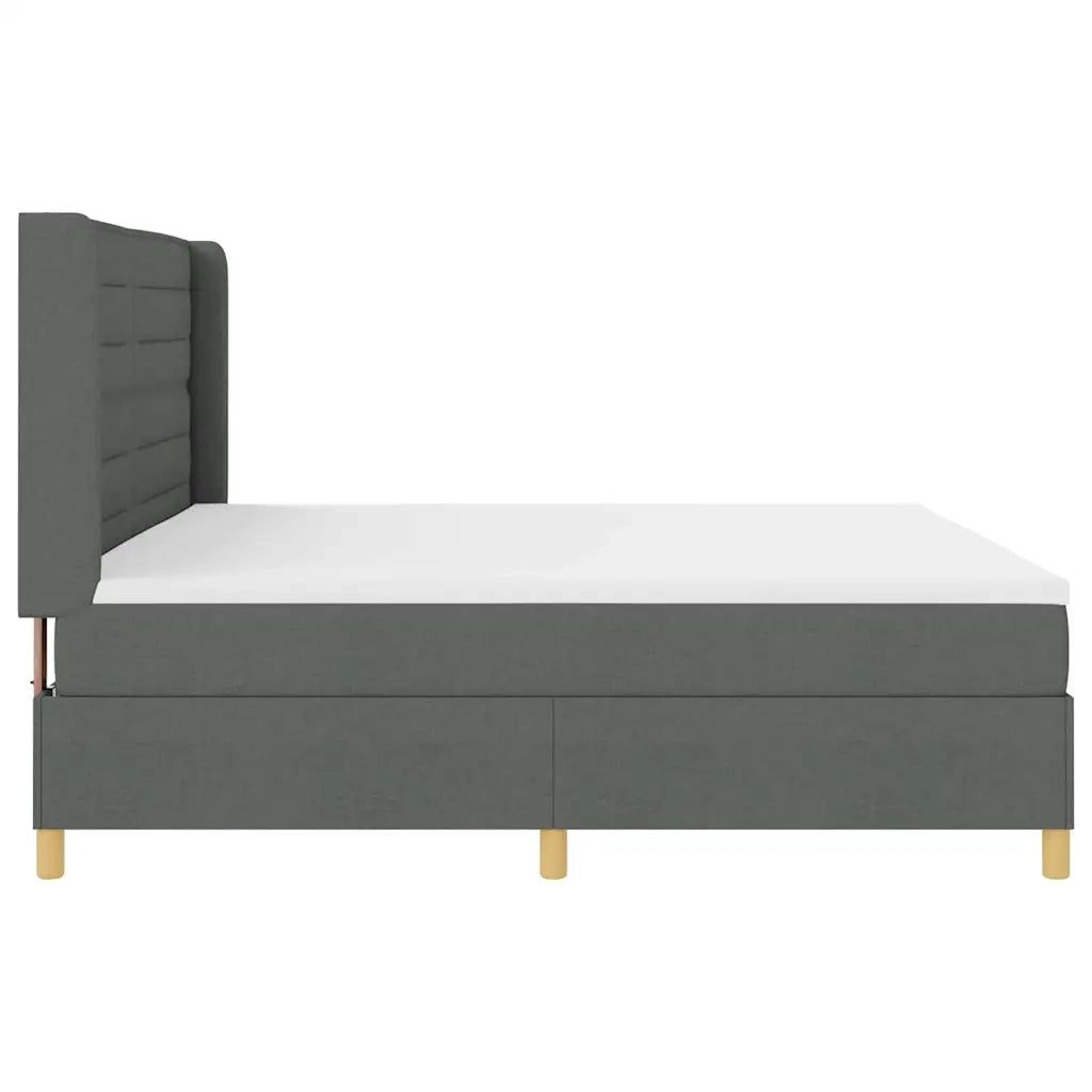 Letto a molle con materasso Grigio scuro 200 x 200 cm Tessuto 3341792