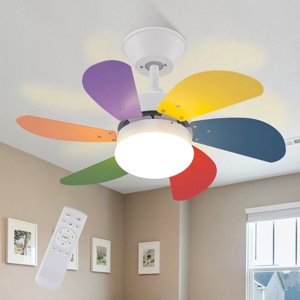 ZMH Ventilatore da soffitto con luce e telecomando Silenziatore per corridoio Camera da letto Luce a soffitto