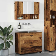 Set di mobili per il bagno con cassetto 2 pcs Legno vecchio 3393021