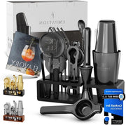 Set da Cocktail in Nero - Set da Bartender Professionale - 825 ml