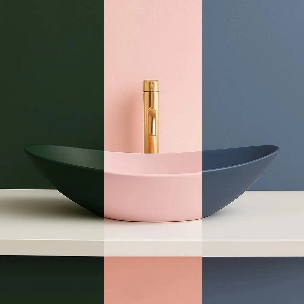 Lavabo Da Appoggio Rea Royal Olive Matt