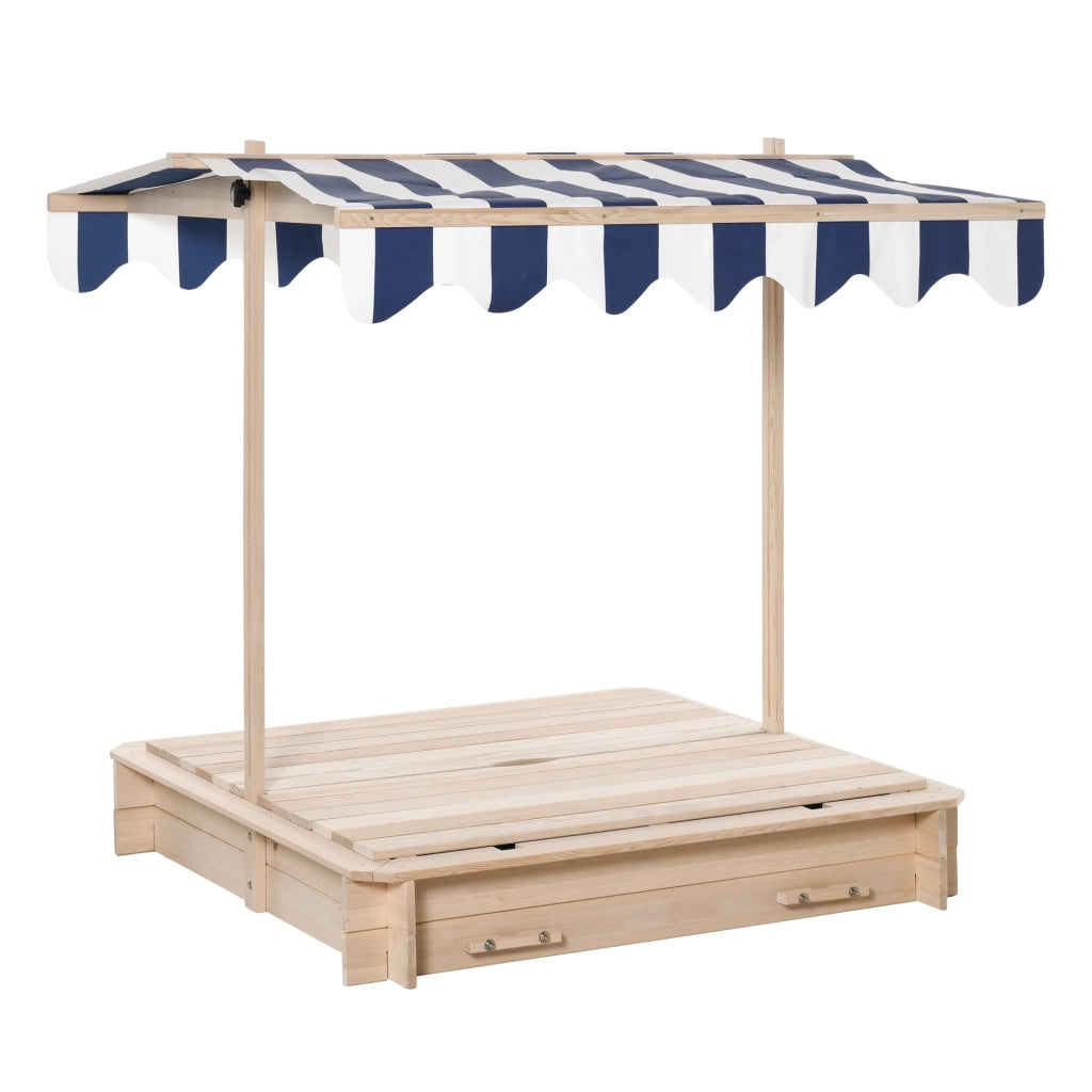Sandbox in legno con panche e coperchio ¨C Minimal ¨C 106x106 cm