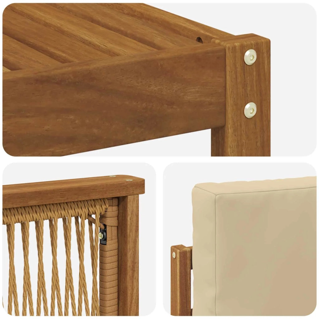 Set di divani da esterno 10 pz Naturale e Beige 3385559